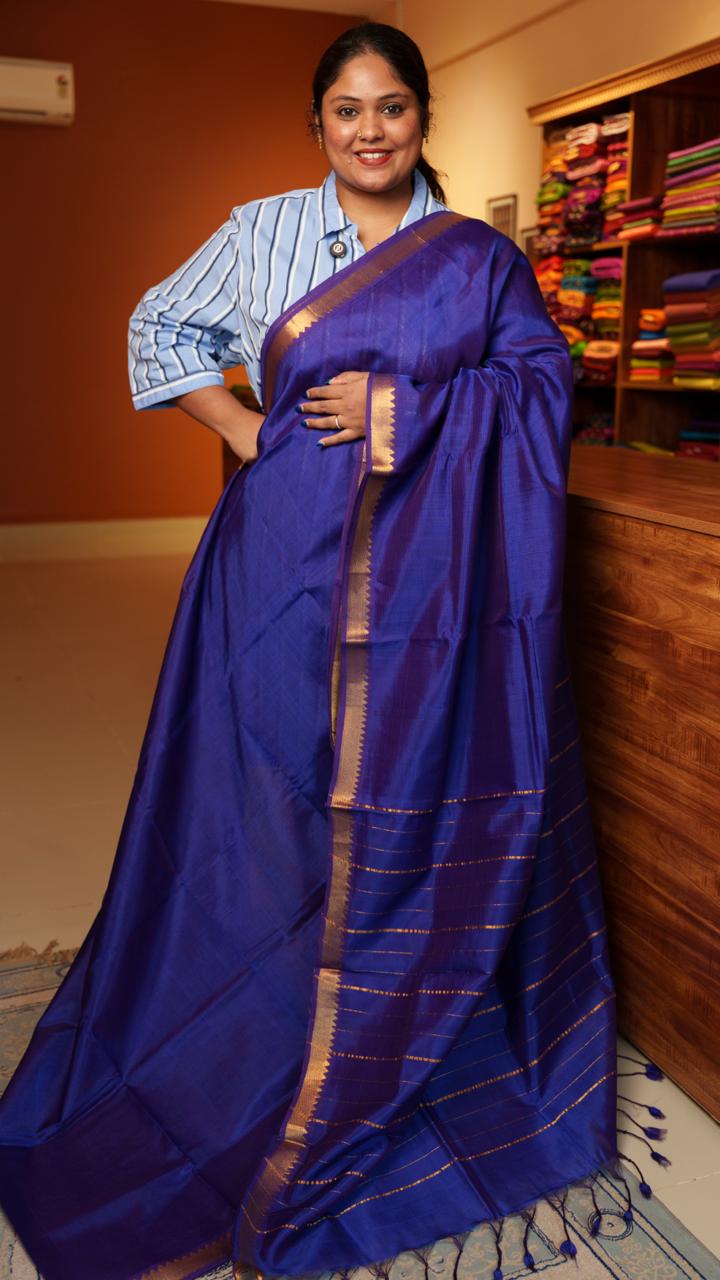Mangalgiri Silk Cotton Saree - 15-05-02-02 (ROYAL SAPPHIRE)