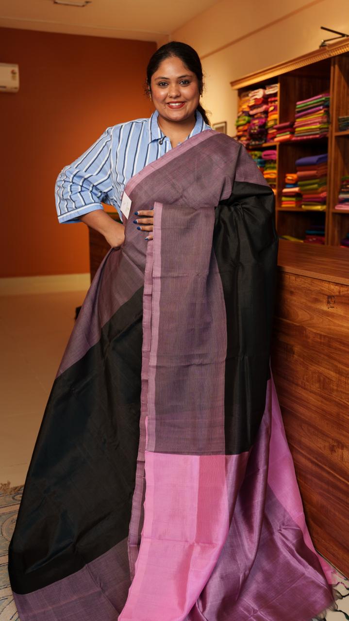 *PREORDERS ONLY* Mangalgiri Silk Cotton Saree - 15-05-01-07 (SMOKY CHARCOAL) - WAIT TIME IS 5-6 WEEKS!!!