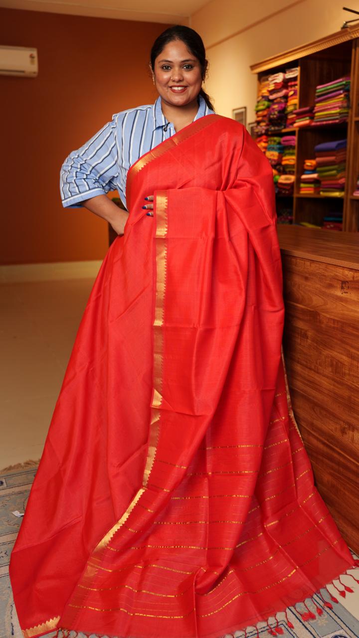 Mangalgiri Silk Cotton Saree - 15-05-02-01 (AMARYLLIS)