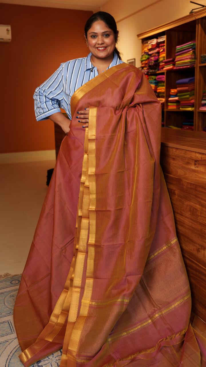 Mangalgiri Silk Cotton Saree - 15-05-02-16 (DUSTY MAUVE MAGNOLIA)