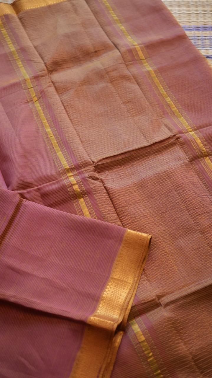 Mangalgiri Silk Cotton Saree - 15-05-02-16 (DUSTY MAUVE MAGNOLIA)