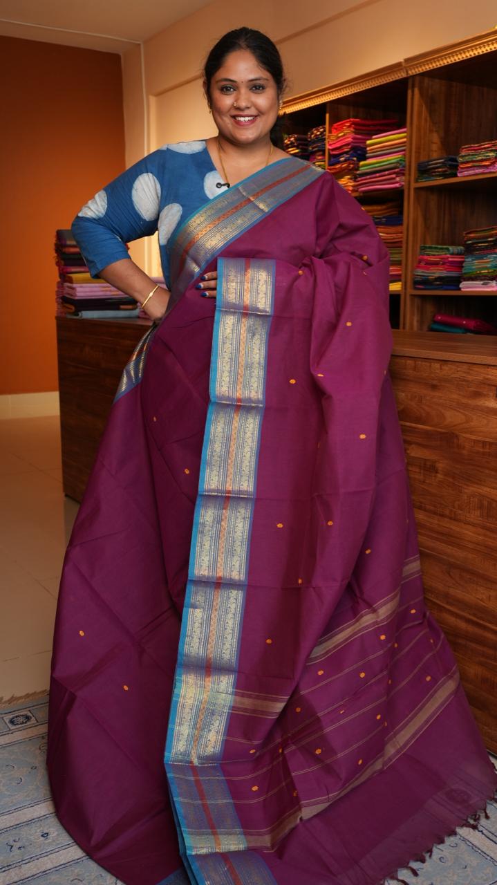 Kanchi Cotton Saree - 01-03-03-10 (MULBERRY SILK)