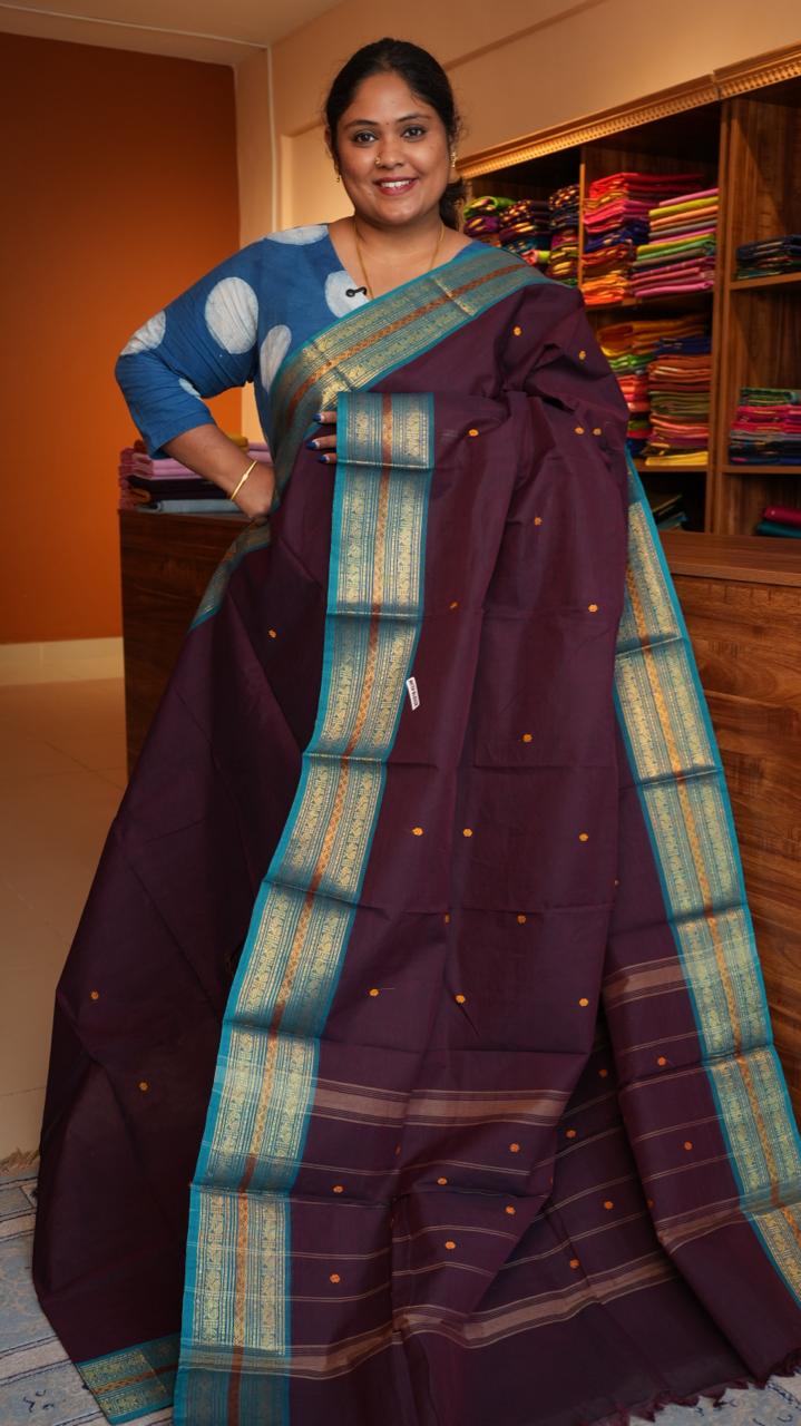Kanchi Cotton Saree - 01-03-03-09 (ELAGANT WINE)