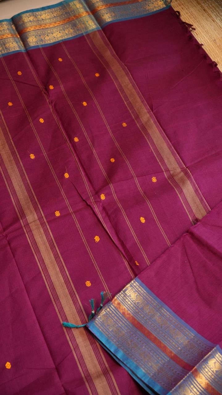 Kanchi Cotton Saree - 01-03-03-10 (MULBERRY SILK)