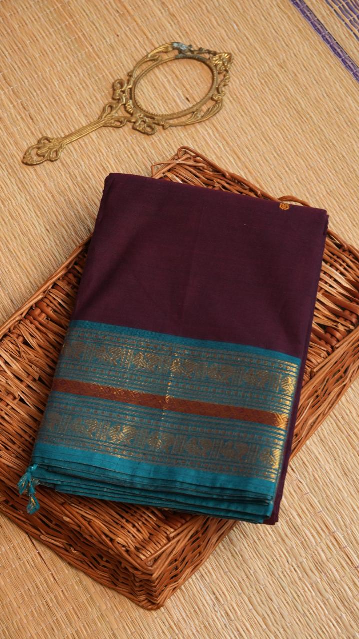 Kanchi Cotton Saree - 01-03-03-09 (ELAGANT WINE)