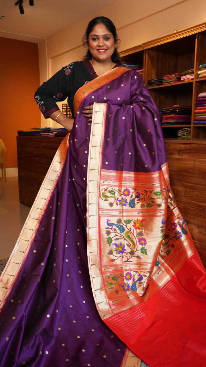 Paithani Semi Silk Sarees - 44-05-02-03 (PHALSA)