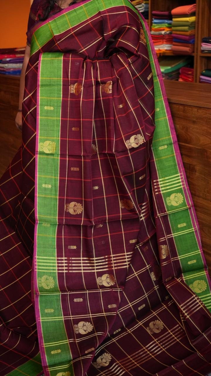 Devendra 7 Yards Saree  - 11-02B-7Y-06-02 (TARTARIAN CHERRY)