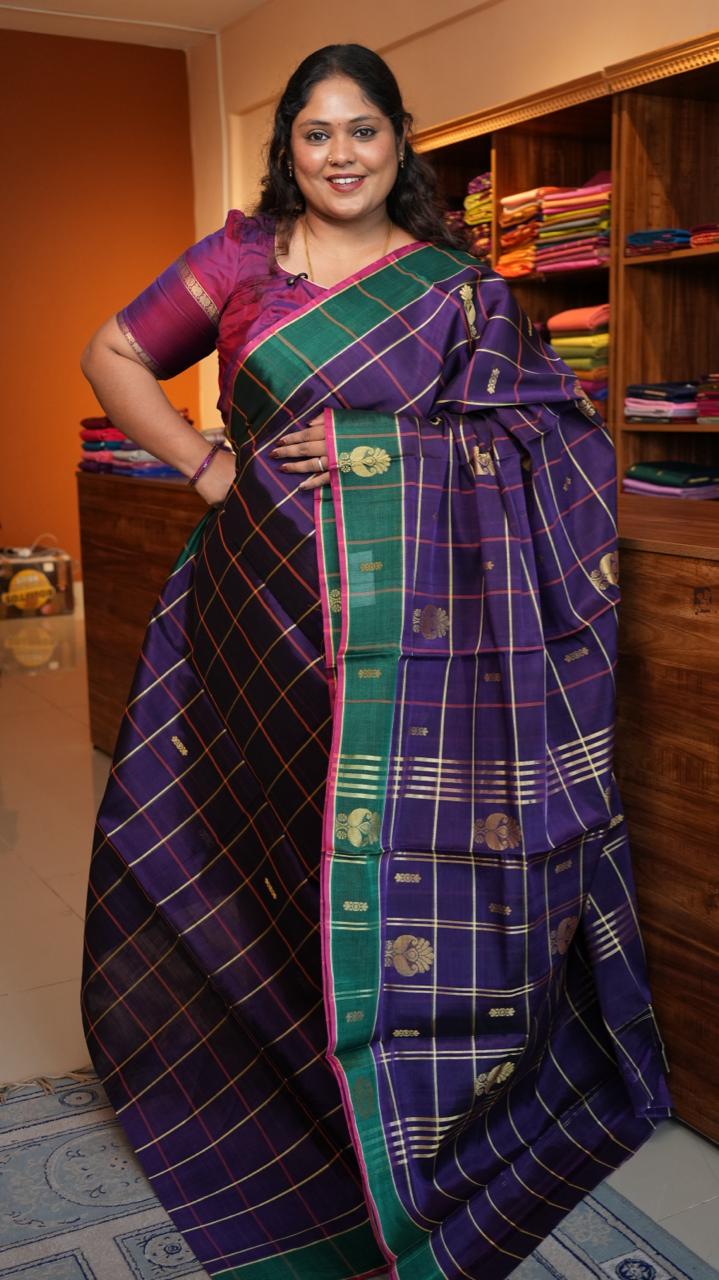 Devendra 7 Yards Saree  - 11-01D-02-7Y-01 (IRIS SIBERICA)