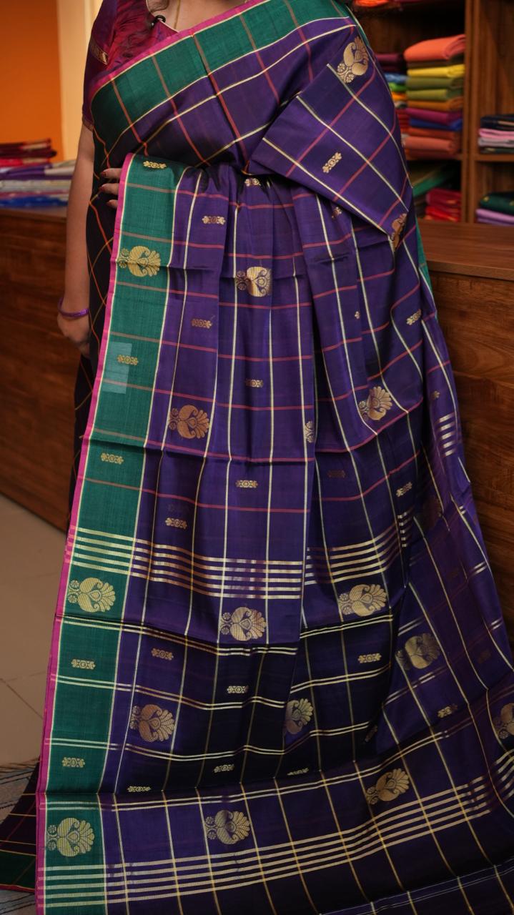 Devendra 7 Yards Saree  - 11-01D-02-7Y-01 (IRIS SIBERICA)