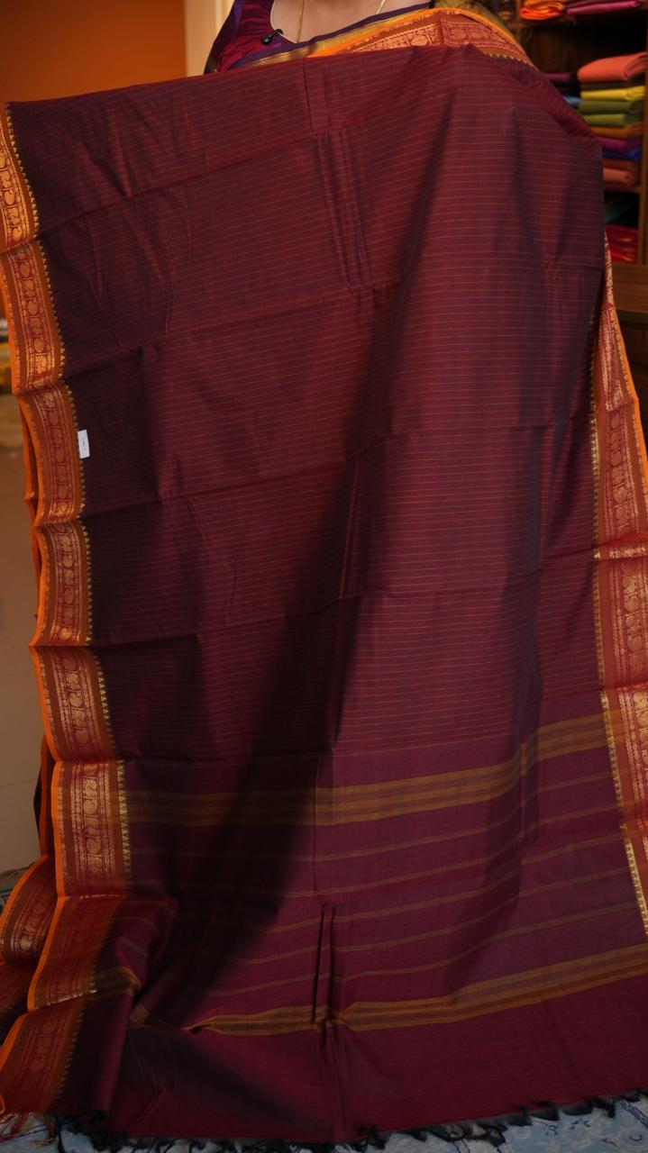 Kanchi Cotton Saree - 01-03-02-10 (RED AVADAVAT)