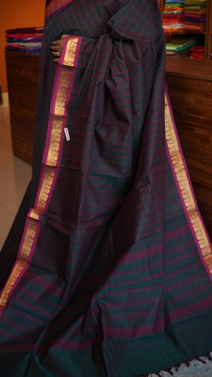 Kanchi Cotton Saree - 01-03-02-01 (PURPLE SUNBIRD)