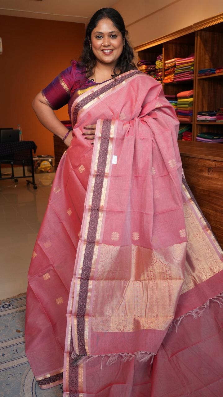 Grand Kanchi Cotton Sarees - 01-03-21-PCS-03 (ROJA MOTTU)