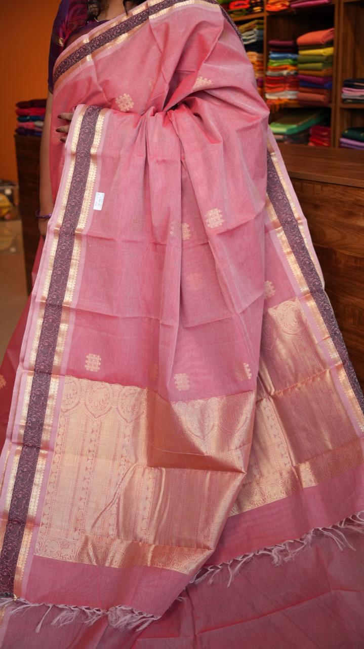 Grand Kanchi Cotton Sarees - 01-03-21-PCS-03 (ROJA MOTTU)