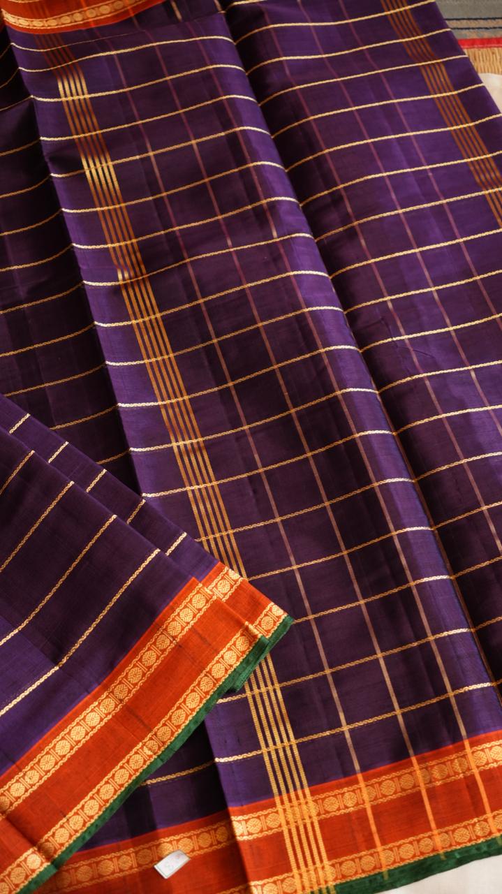 Devendra 7 Yards Saree  - 11-05D-03-7Y-04 (MIDNIGHT IRIS)