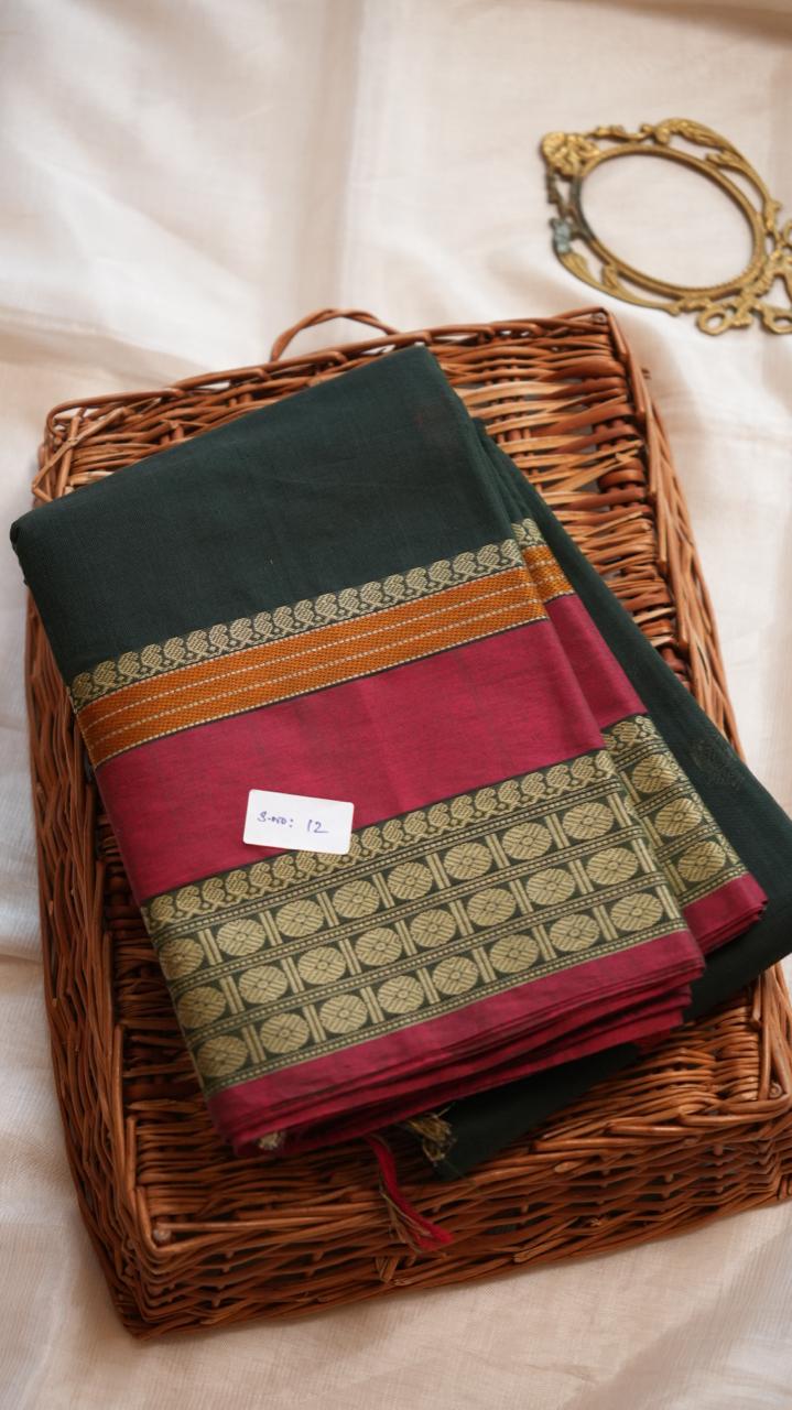 Grand Kanchi Cotton Sarees - 01-02-12-KC-05 (MAYIL IRAGU)
