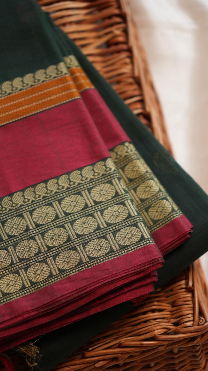 Grand Kanchi Cotton Sarees - 01-02-12-KC-05 (MAYIL IRAGU)