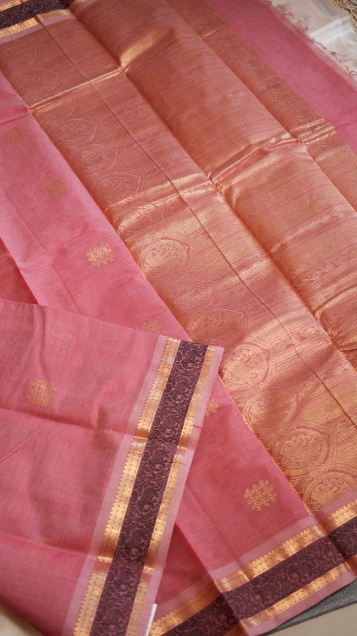Grand Kanchi Cotton Sarees - 01-03-21-PCS-03 (ROJA MOTTU)