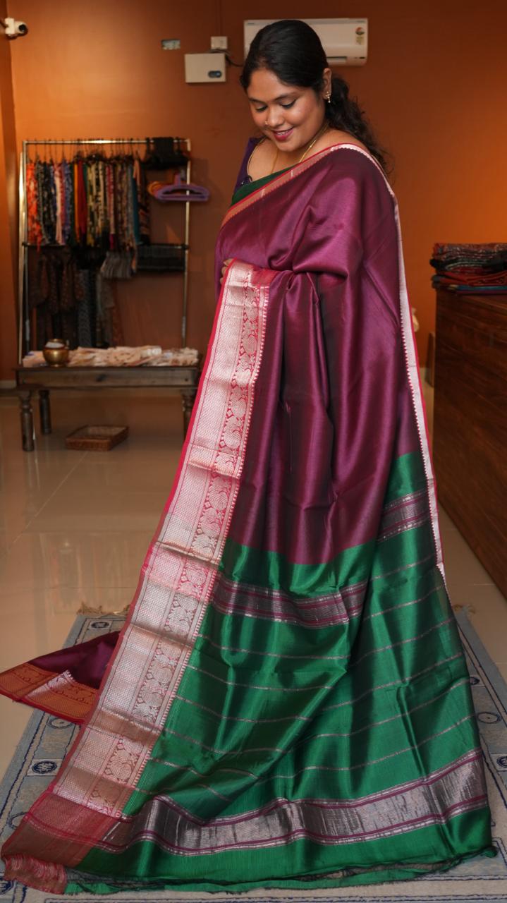 Mangalgiri Kanchi Border Saree - 15-05-01-08 (  NEREDU PANDU)