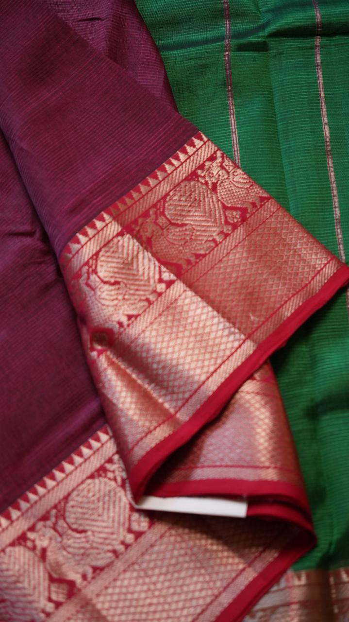 Mangalgiri Kanchi Border Saree - 15-05-01-08 (  NEREDU PANDU)