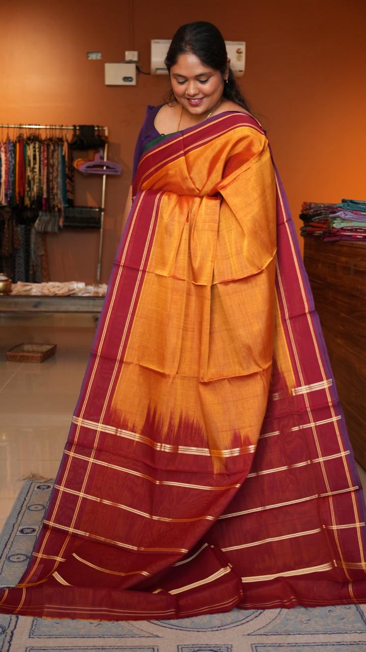 Devendra 6.25 Yards Saree - 11-02B-6.25Y-01-08 (MANJAL)