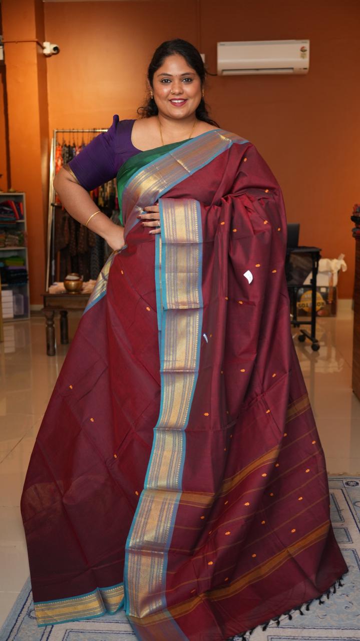 Kanchi Cotton Saree - 01-03-03-05 (SENGARUMBU)