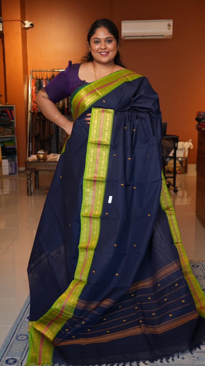 Kanchi Cotton Saree - 01-03-03-11 (KARUNEELAM)