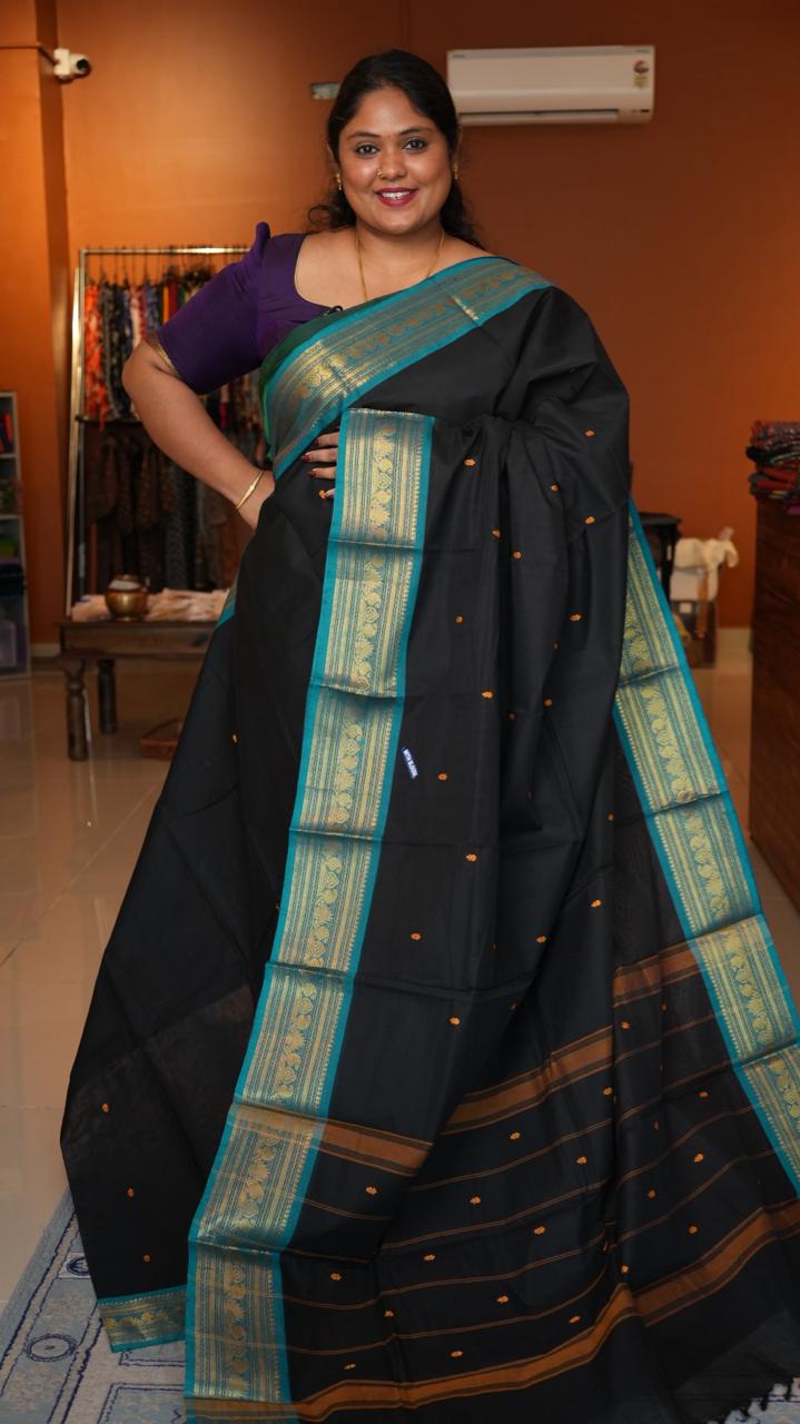 Kanchi Cotton Saree - 01-03-03-08 (MAI KARUPPU)