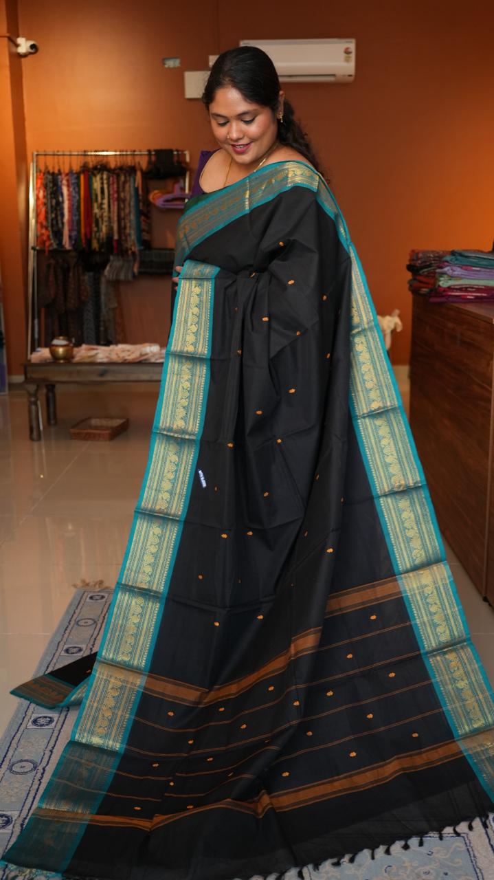 Kanchi Cotton Saree - 01-03-03-08 (MAI KARUPPU)