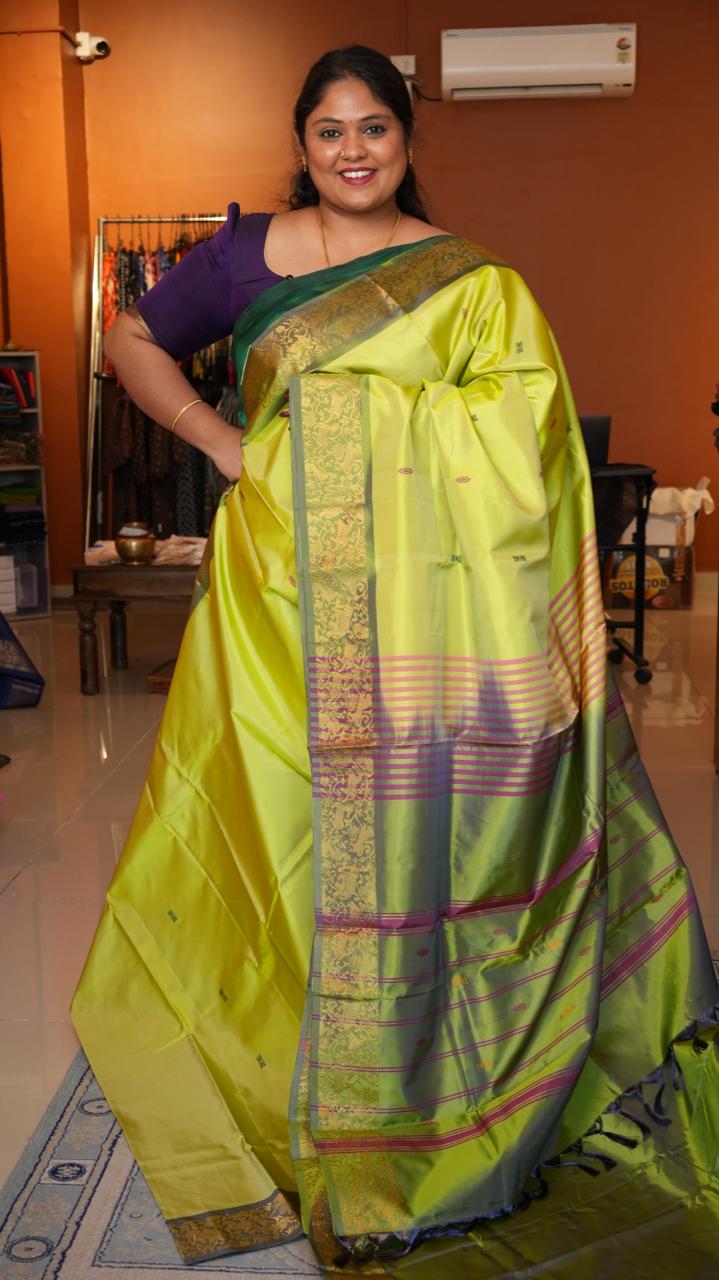 Chinnalampattu 6 Yards Saree - 03-04-01-15  (LEAFY ENCHANT)