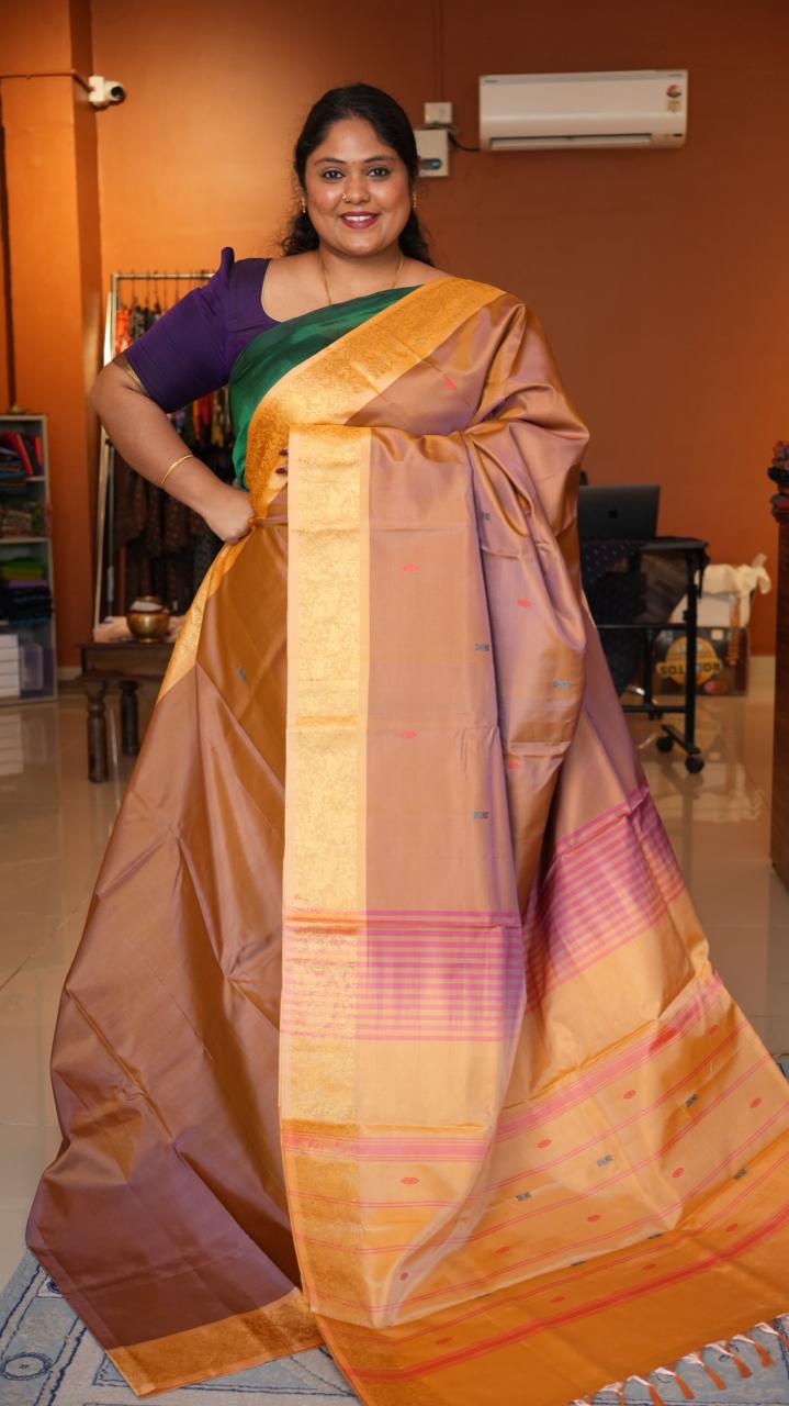 Chinnalampattu 6 Yards Saree - 03-04-01-05 (CARAMEL CHARM)