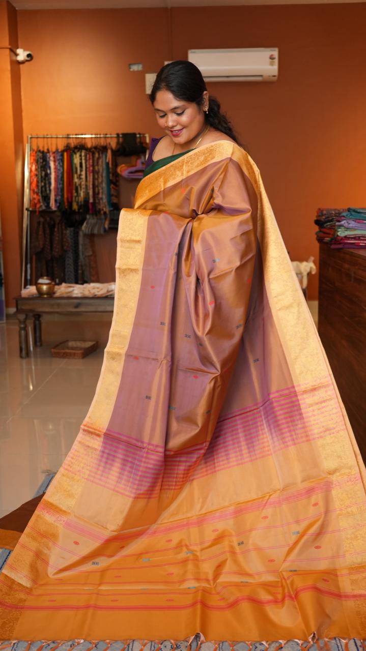 Chinnalampattu 6 Yards Saree - 03-04-01-05 (CARAMEL CHARM)
