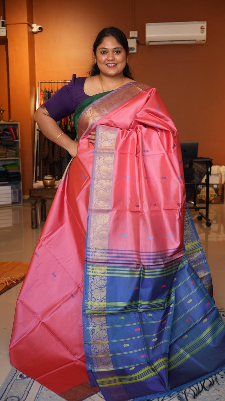 Chinnalampattu 6 Yards Saree -03-01-01-16 (CORAL DREAM)