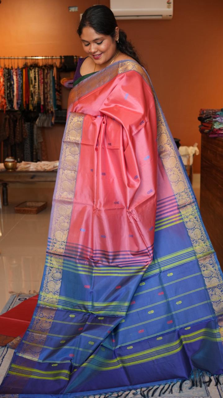 Chinnalampattu 6 Yards Saree -03-01-01-16 (CORAL DREAM)