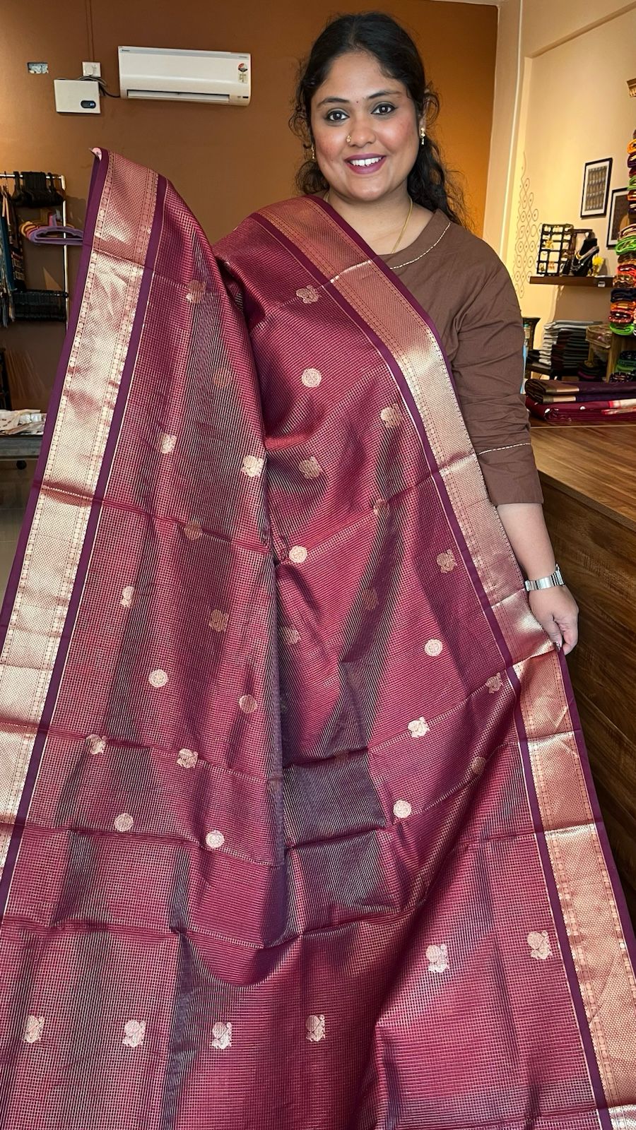 Mercerised Pure Kanchivaram Silk Cotton Madisar - 01-03-11-01