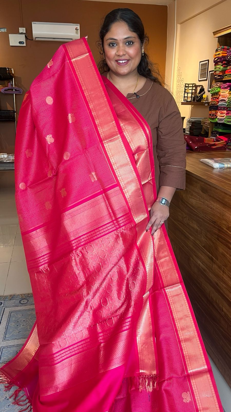Mercerised Pure Kanchivaram Silk Cotton Madisar - 01-03-11-02