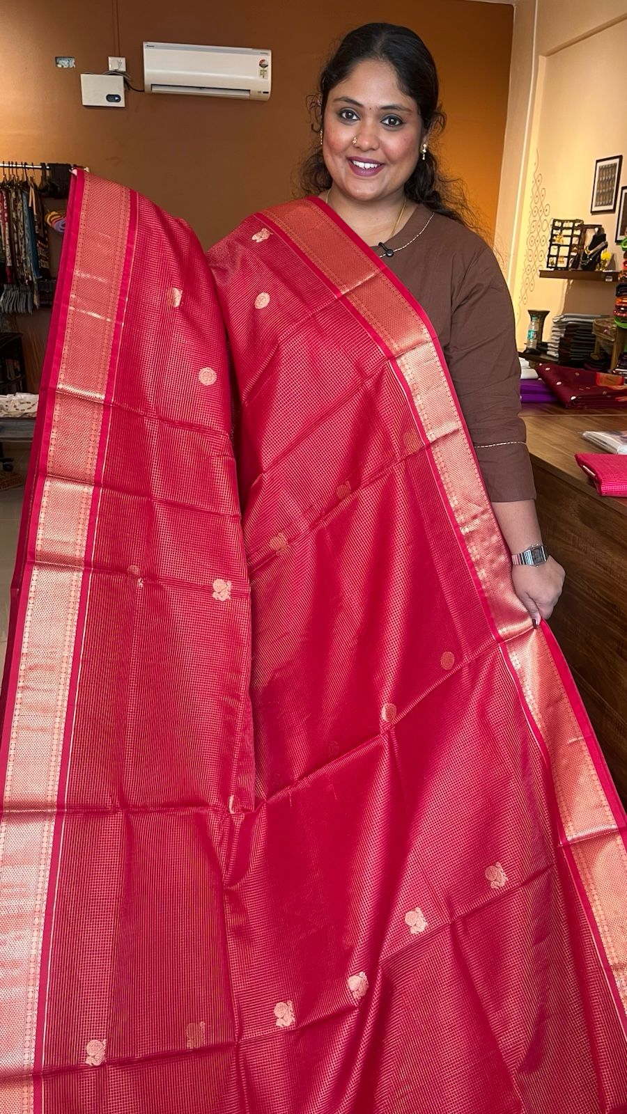 Mercerised Pure Kanchivaram Silk Cotton Madisar - 01-03-11-03