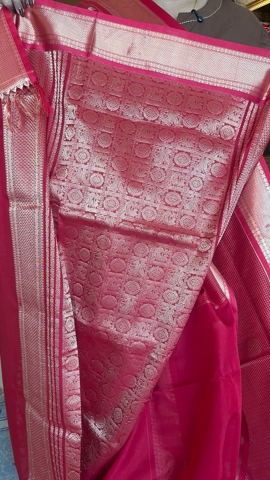 Mercerised Pure Kanchivaram Silk Cotton Madisar - 01-03-11-03