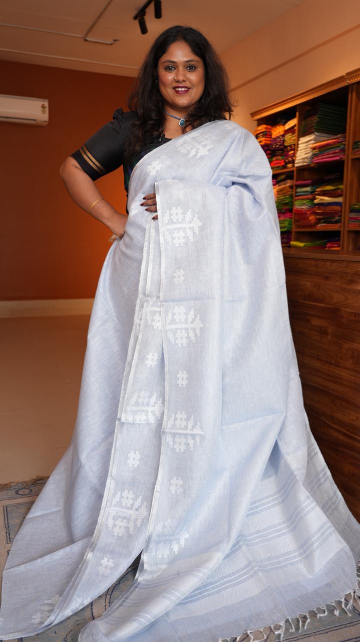 Baghalpuri Pure Linen Saree - 06-06-01-16 (MARIE CAT)