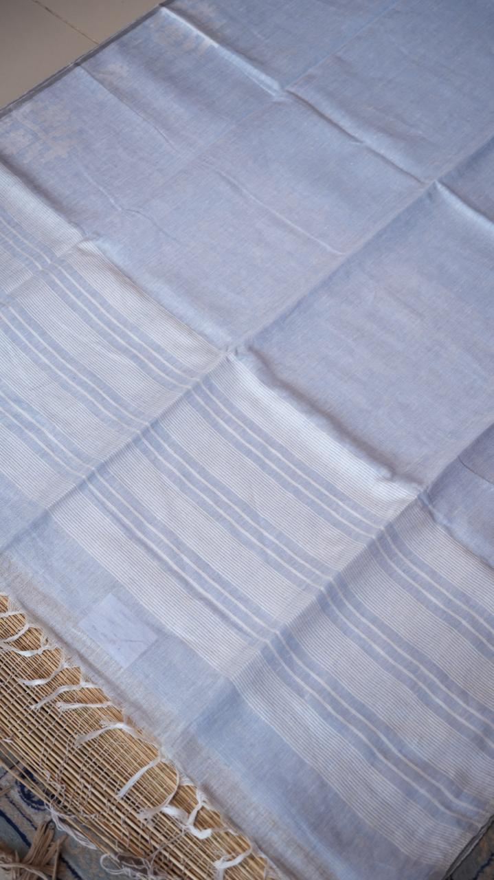 Baghalpuri Pure Linen Saree - 06-06-01-16 (MARIE CAT)
