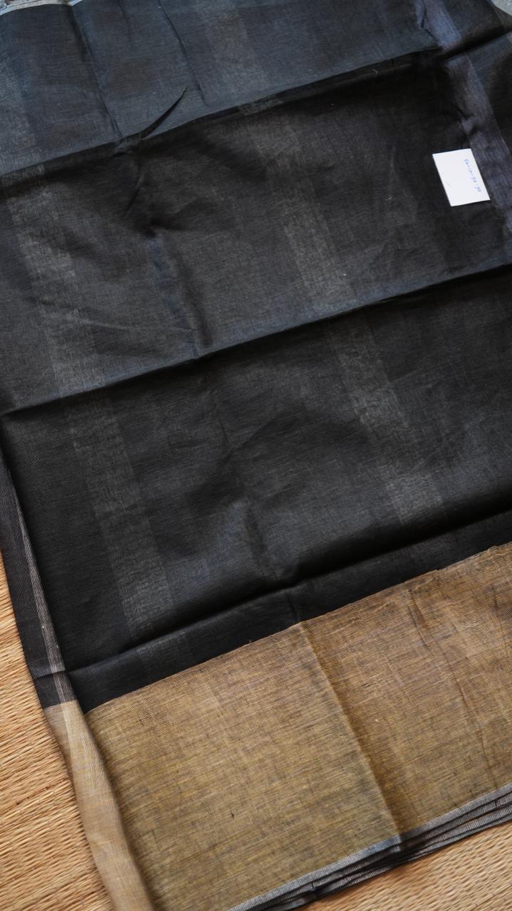 Bhagalpuri Pure Linen Saree - 06-06-01-05 (SAND PINOT)
