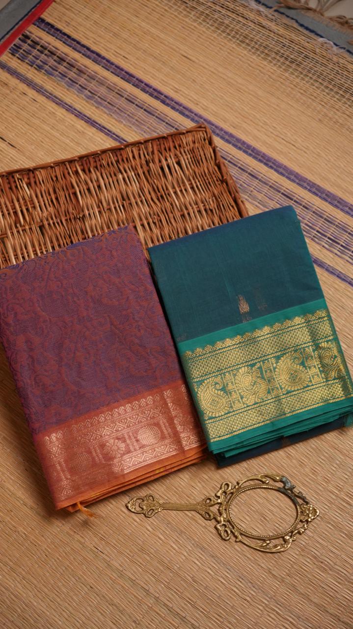 Kanchi Cotton Saree - 01-03-06-PCS-31 & 01-09B-05-29 (COMBO 1 - OONJAL)