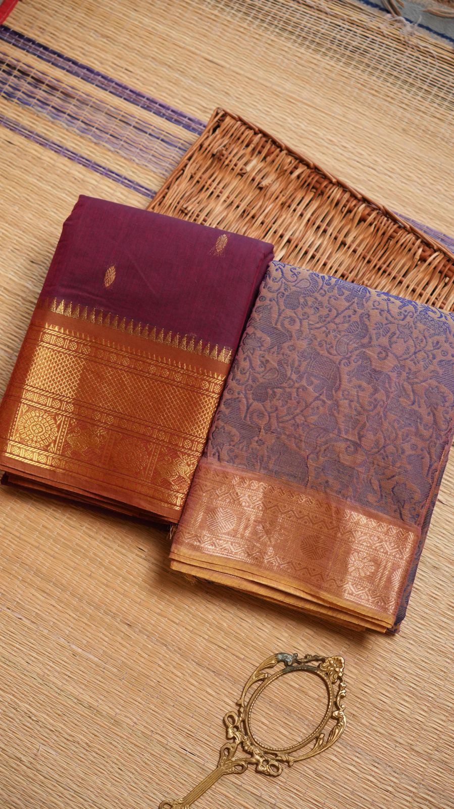 Kanchi Cotton Saree - 01-03-06-PCS-22 & 01-09B-05-33 (COMBO 4 - NICHAYATHARTHAM)