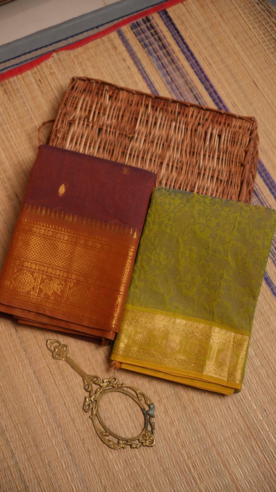 Kanchi Cotton Saree - 01-03-06-PCS-33 & 01-09B-05-19 (COMBO 6 - MANGALA SNANAM)