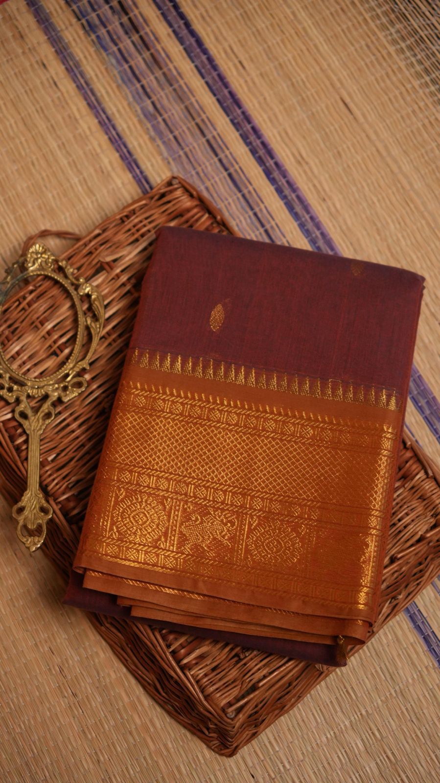 Kanchi Cotton Saree - 01-03-06-PCS-33 & 01-09B-05-19 (COMBO 6 - MANGALA SNANAM)