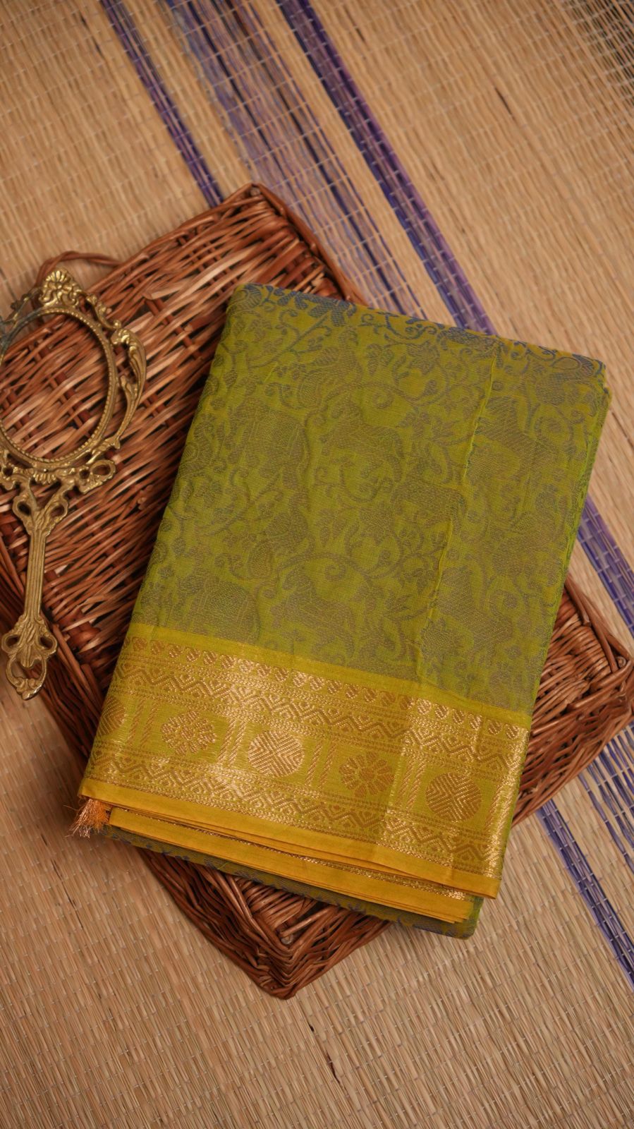 Kanchi Cotton Saree - 01-03-06-PCS-33 & 01-09B-05-19 (COMBO 6 - MANGALA SNANAM)