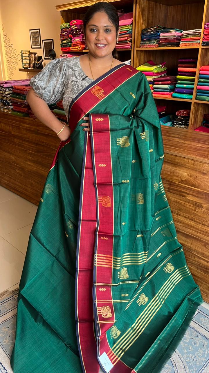 Dvendra 7 Yards Saree -11-06-04-7Y-01 (Green)