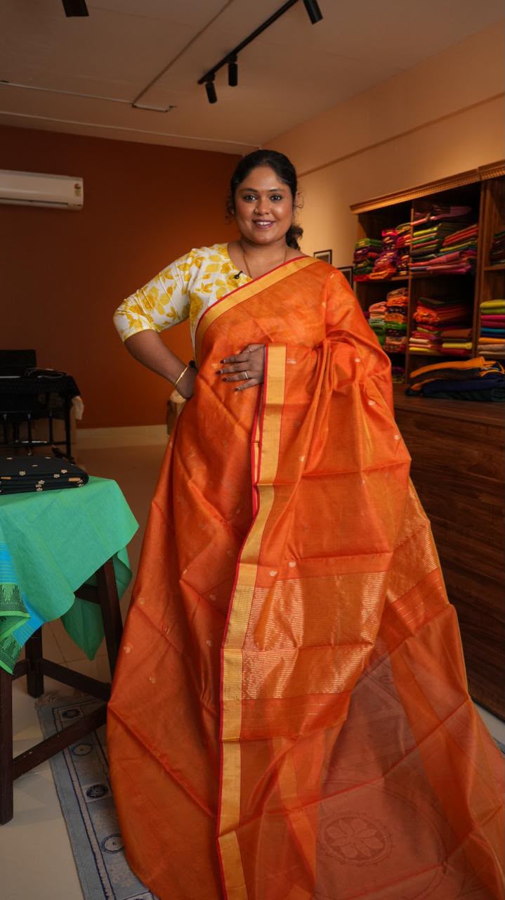 Chanderi Silk Cotton Saree - 51-06-02-02 (SUNSET GLOW)