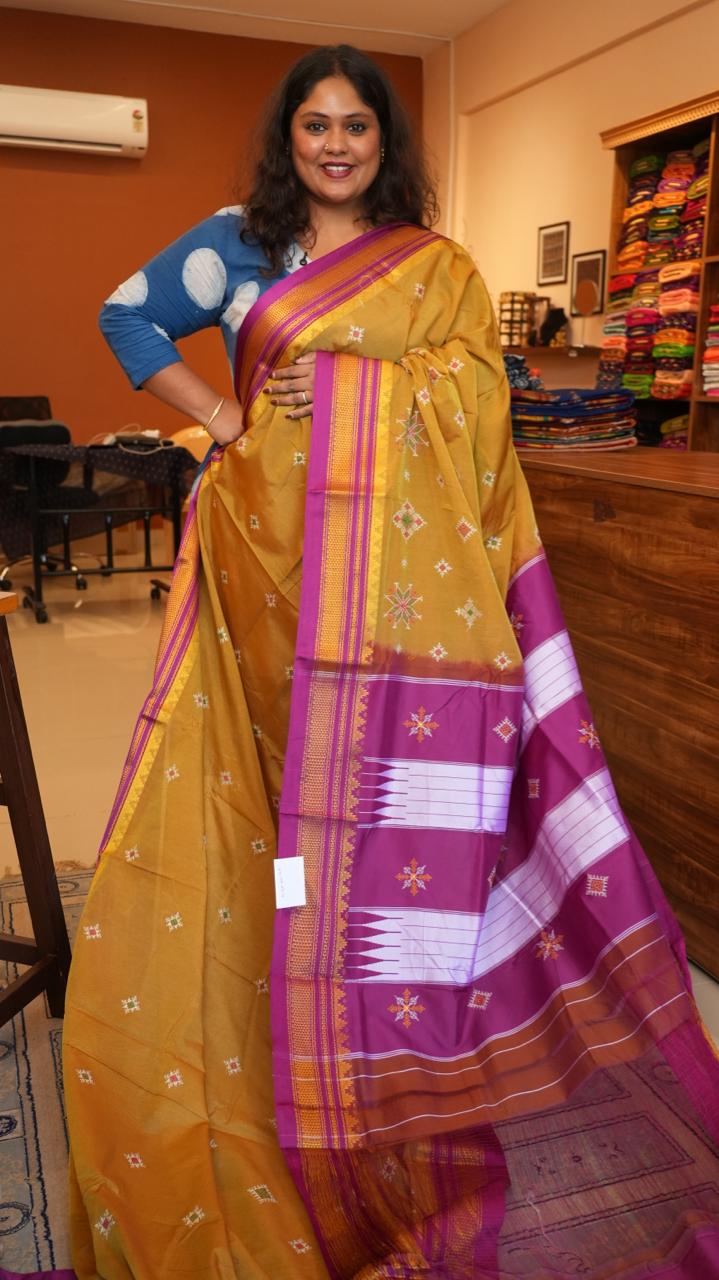 Kasuti Ilkal Saree -44-06-02-10 (HARVEST ORCHID)