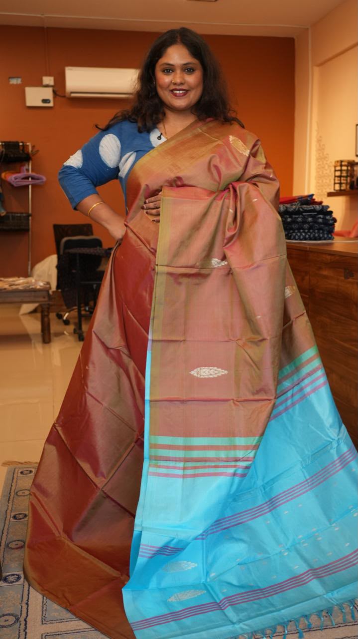 Chinnalampattu 6 Yards Saree - 03-06-01-02 (COPPER TIDE)