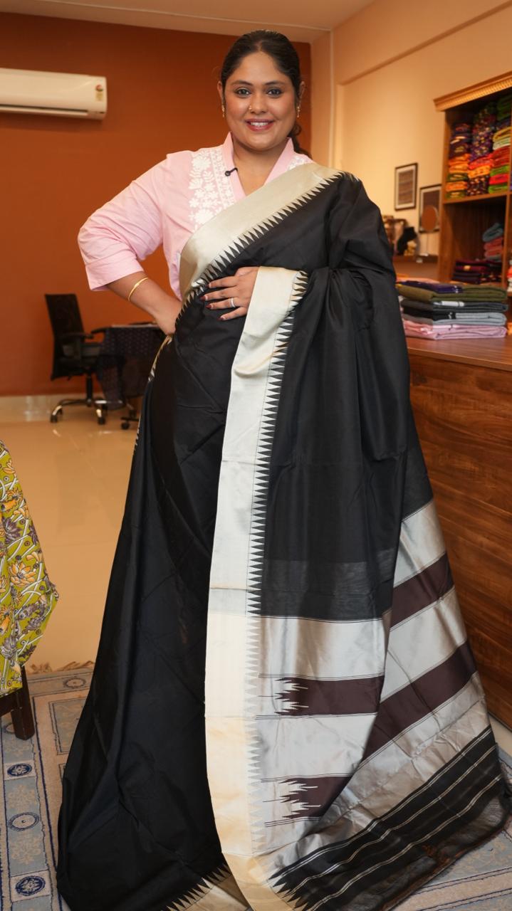 Kasuti Ilkal Saree -44-06-05-02 ( TIMELESS NOIR  )